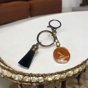 Black Orange and Gold Keychain